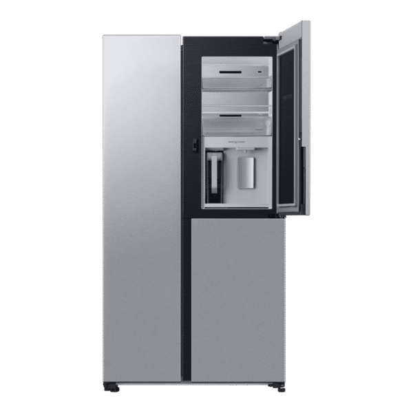 Samsung Food Showcase Side by Side Fridge with Beverage Centre™, Clean Steel, 595L (RH69BB940SLFA)