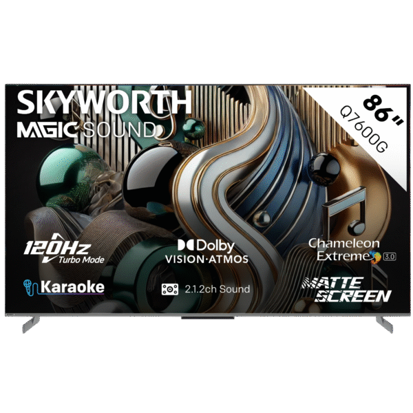 SKYWORTH 86” UHD QLED GOOGLE TV WITH KARAOKE/MAGIC SOUND (86Q7600)